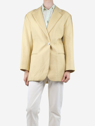 Yellow padded-shoulders fitted blazer - size UK 6 Coats & Jackets Sandro 