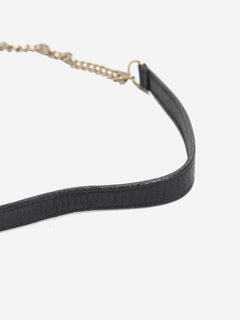 Black Interlocking G chain wallet