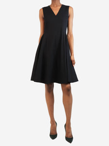 Theory Black linen midi dress - size UK 6