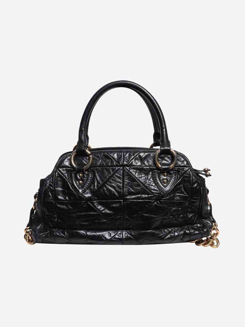 Black crinkled leather 2 way bag Top Handle Bags Marc Jacob 