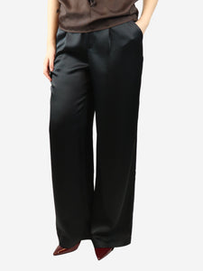 Varley Black satin wide-leg trousers - size S