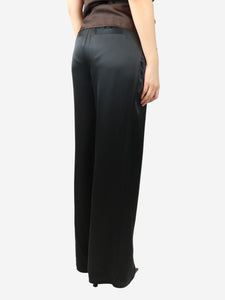 Varley Black satin wide-leg trousers - size S