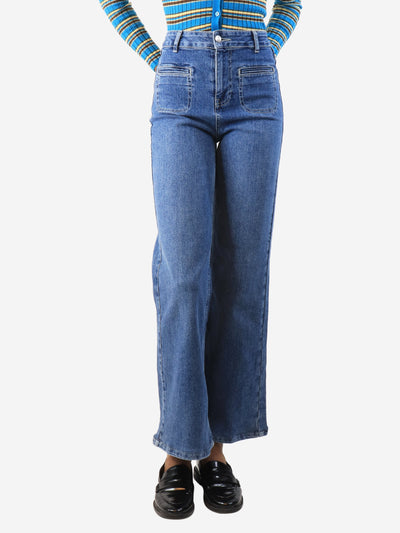 Blue patch-pocket relaxed wide leg jeans - size UK 6 Trousers Donna Ida 