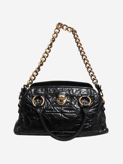 Black crinkled leather 2 way bag Top Handle Bags Marc Jacob 