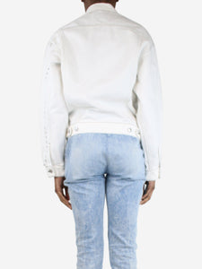 MSGM White contrast-stitched denim jacket - size UK 6