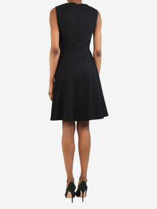 Theory Black linen midi dress - size UK 6