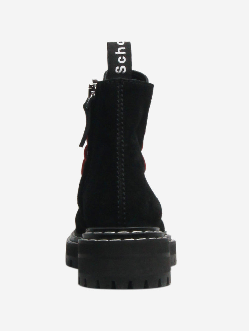 Black suede double-stitched ankle boots - size EU 37.5 Boots Proenza Schouler 