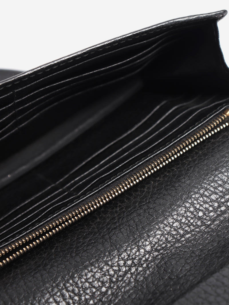 Black Interlocking G chain wallet