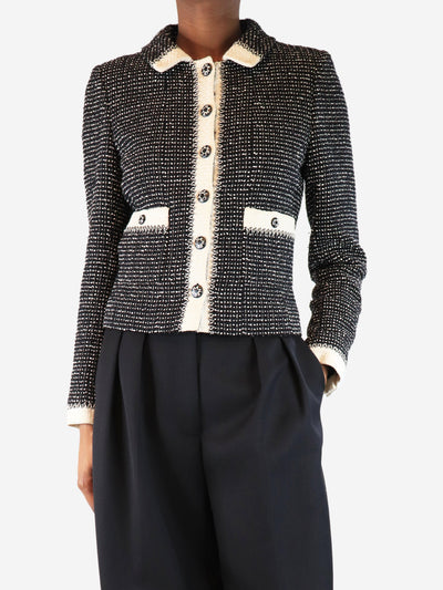 Black and white 1996 cruise tweed jacket - size UK 12