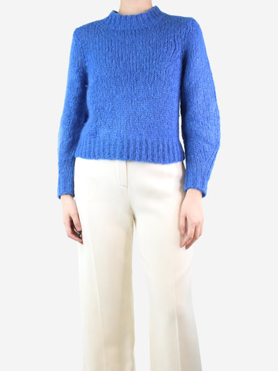 Blue mohair-blend jumper - size UK 6