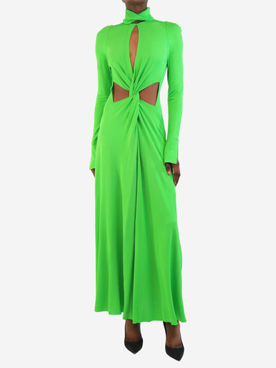 Bright green twist-detail cutout maxi dress - size UK 6 Dresses Victoria Beckham 