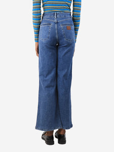 Donna Ida Blue patch-pocket relaxed wide leg jeans - size UK 6