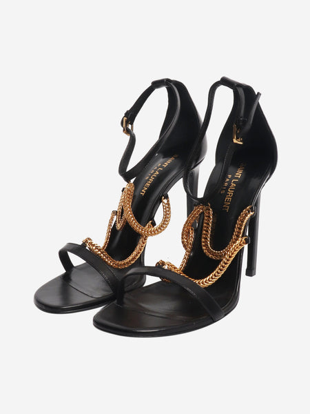 Black and gold chain heels - size EU 38 (UK 5) alternate image