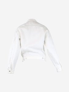 MSGM White contrast-stitched denim jacket - size UK 6