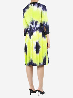 Multi tie-dye print pleated midi dress - size UK 10 Dresses Prada 