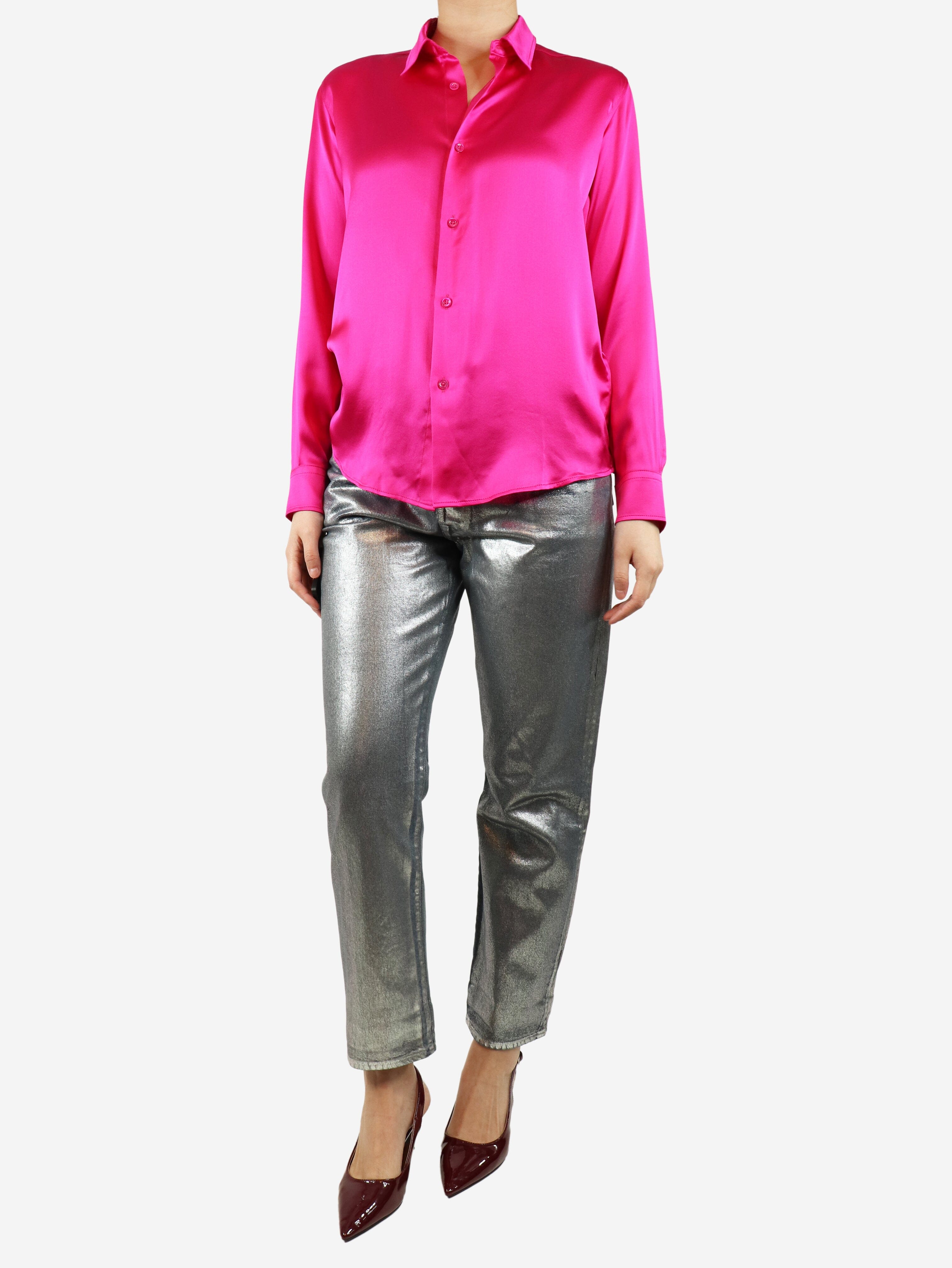 Silver metallic jeans - size UK 12 Trousers Golden Goose 