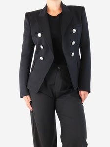 Balmain Black double-breasted blazer - size UK 10