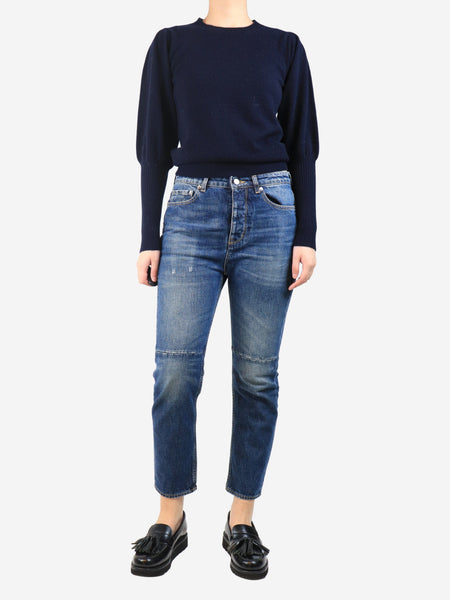 Blue low-rise denim jeans - size UK 10 alternate image