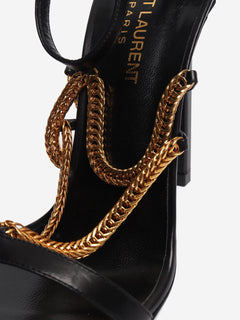Black and gold chain heels - size EU 38 (UK 5) Heels Saint Laurent 