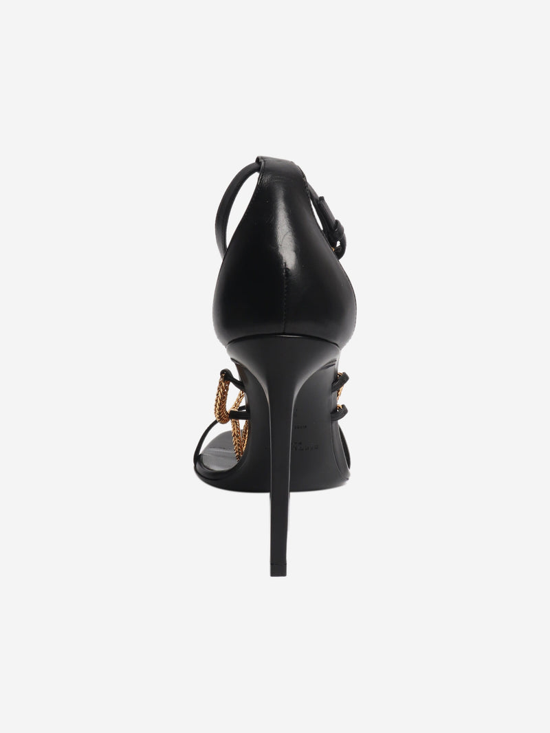 Black and gold chain heels - size EU 38 (UK 5) Heels Saint Laurent 