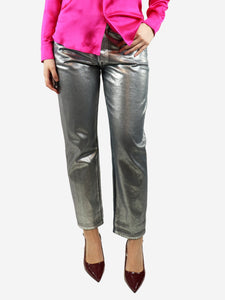 Golden Goose Silver metallic jeans - size UK 12