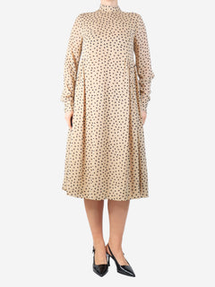 Beige polka dot midi dress - size Dresses Ganni 