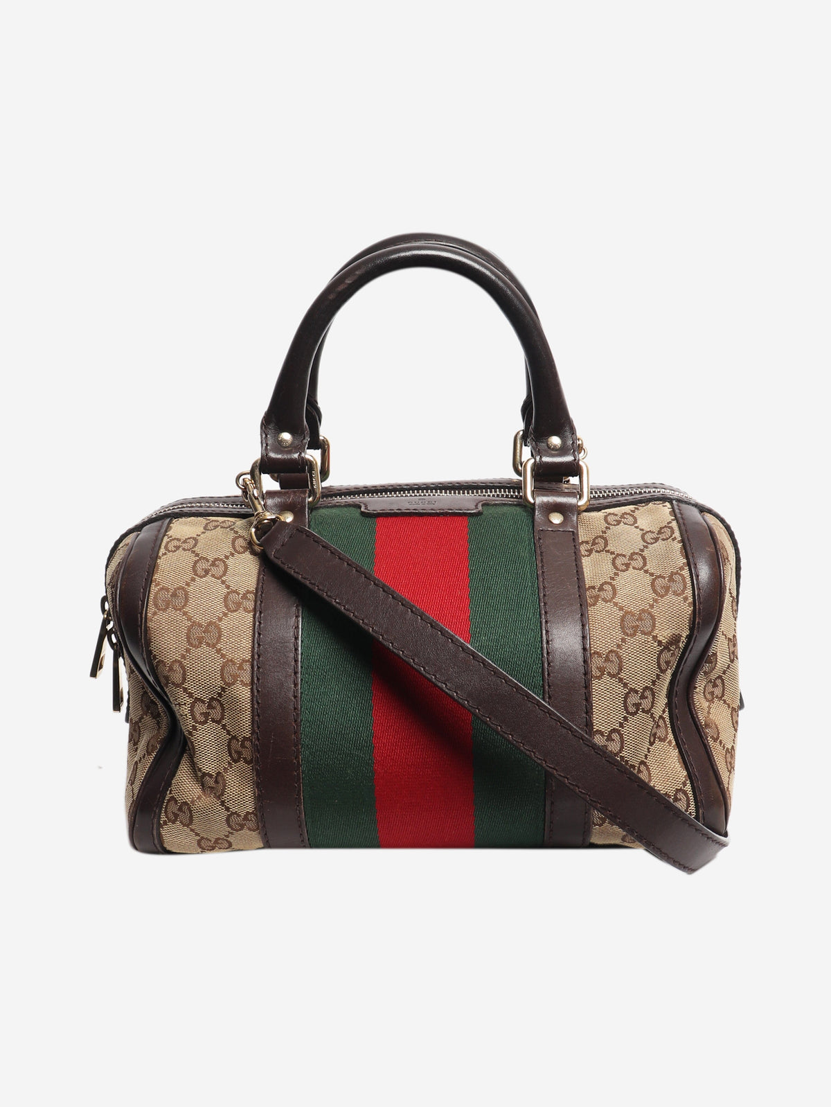 Brown GG canvas 2way Boston bag