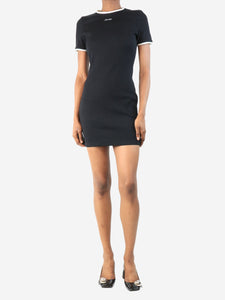 Miu Miu Black ribbed jersey mini dress - size S