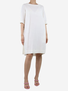 Marni Cream short-sleeved midi dress - size UK 8