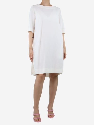 Cream short-sleeved midi dress - size UK 8 Dresses Marni 