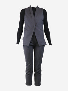 Brunello Cucinelli Grey monolli waistcoat and trouser set - size UK 6
