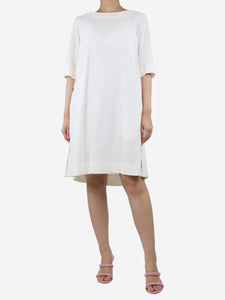 Marni Cream short-sleeved midi dress - size UK 8