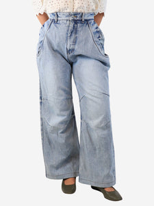 WE11DONE Light blue mid-rise wide-leg jeans - size XS