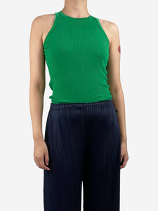 MSGM Green ribbed knit tank top - size S