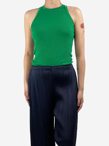 MSGM Green ribbed knit tank top - size S