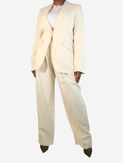 Cream linen-blend blazer and trousers set - size UK 14 Sets Stella McCartney 