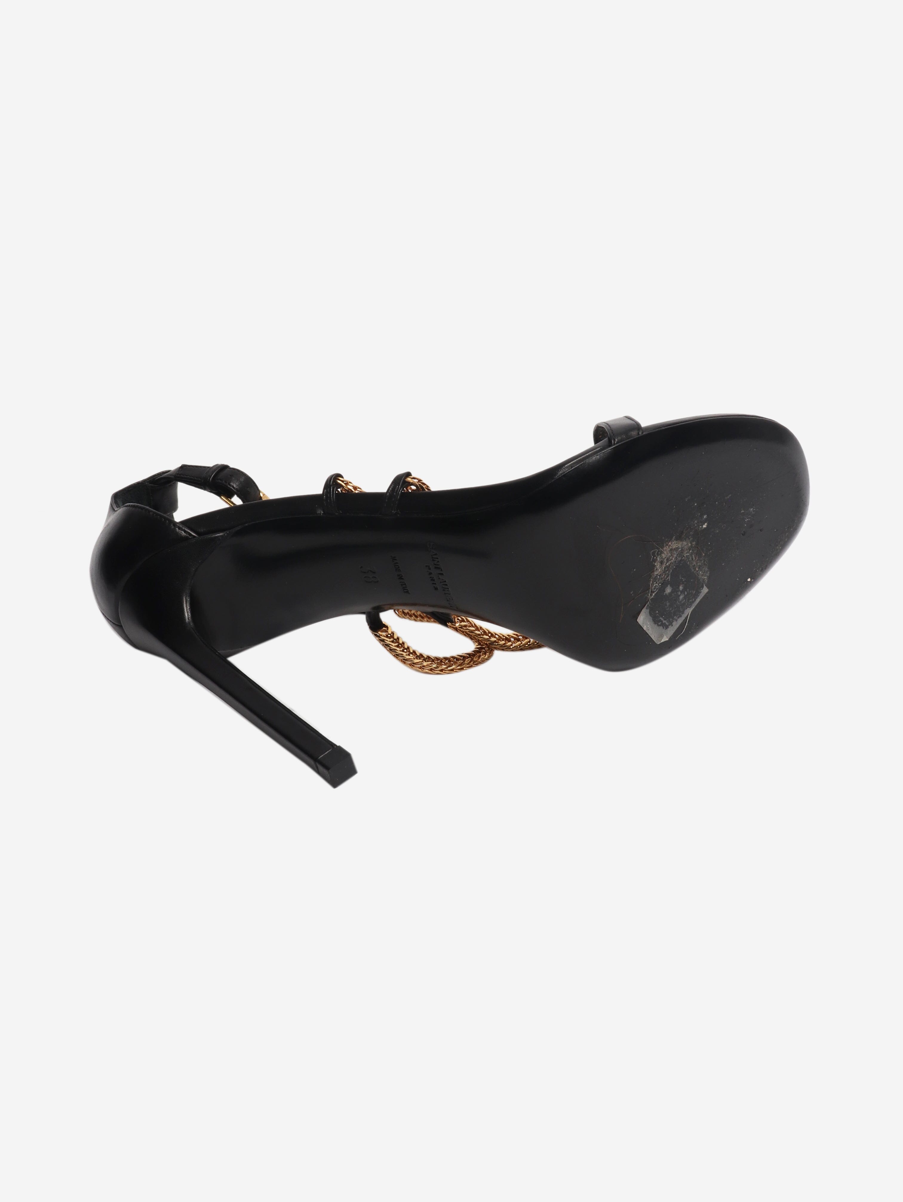 Black and gold chain heels - size EU 38 (UK 5) Heels Saint Laurent 