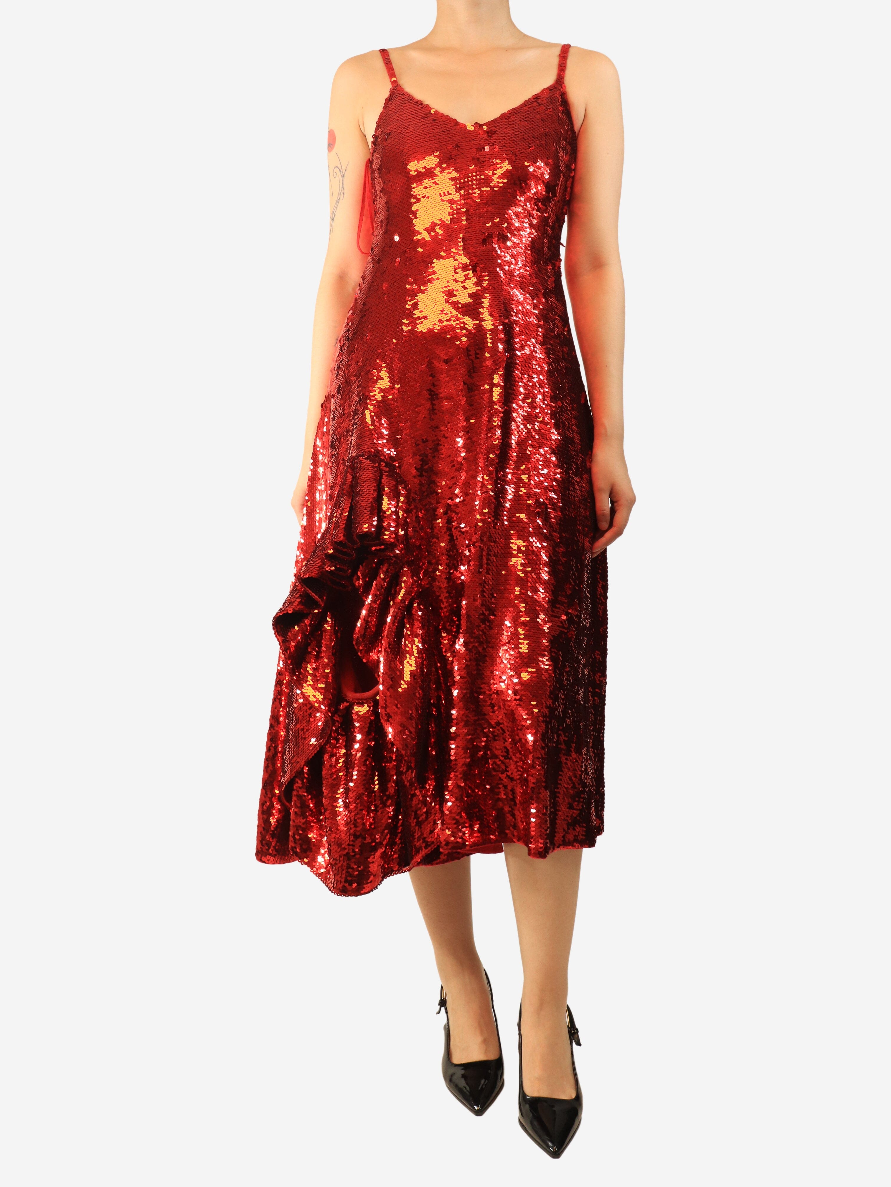 Red sequin midi dress - size S Dresses Loewe 