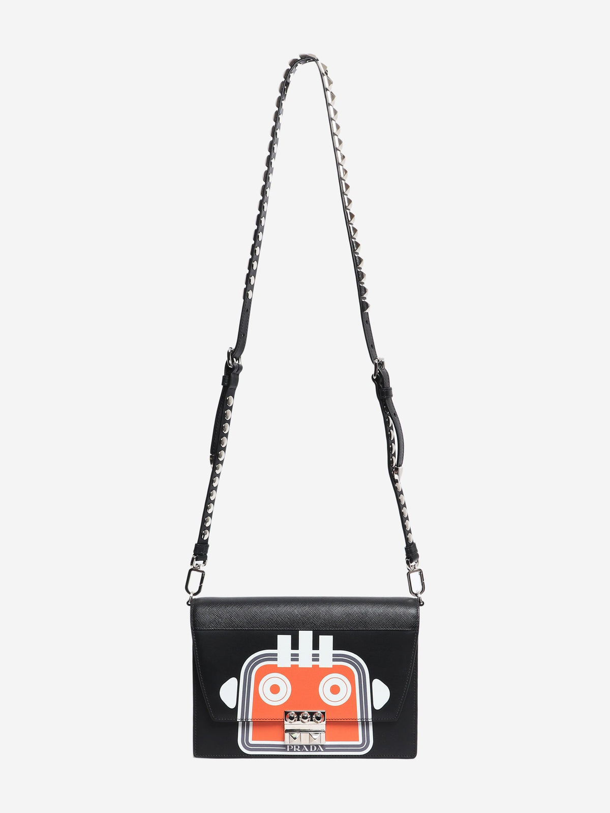 Black and orange medium Elektra robot shoulder bag Shoulder bags Prada 
