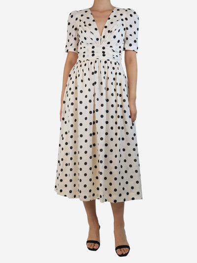 Cream and black polka dot midi dress - size UK 10 Dresses Zimmermann 