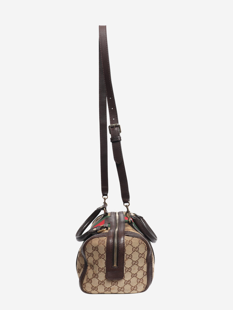 Brown GG canvas 2way Boston bag