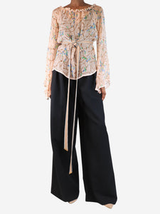 Missoni Pink sheer floral blouse - size UK 6