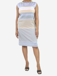 Margaret Howell Multicolour sleeveless silk striped midi dress - size UK 12