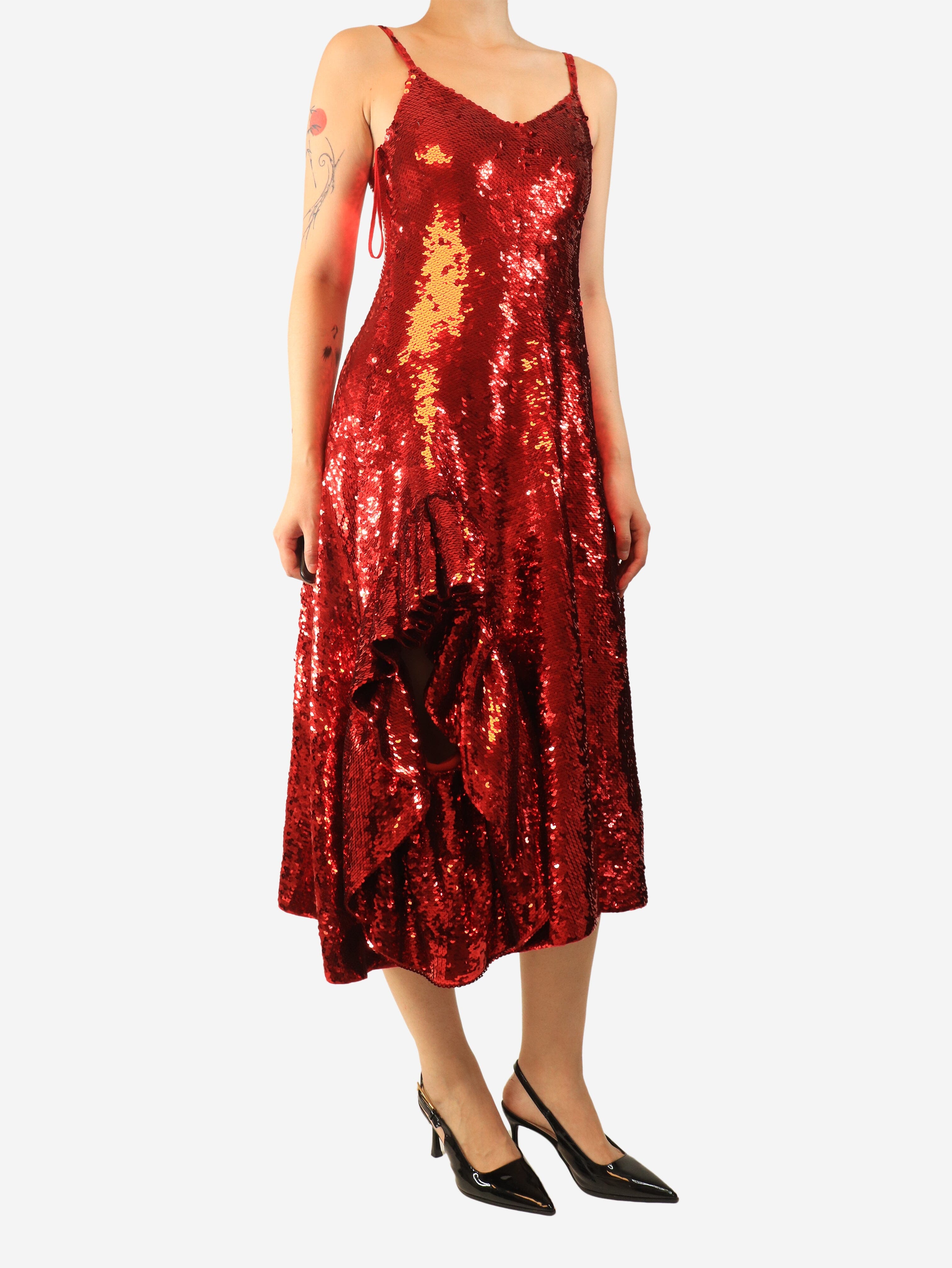 Red sequin midi dress - size S Dresses Loewe 