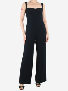 Saloni Black square neck jumpsuit - size UK 12