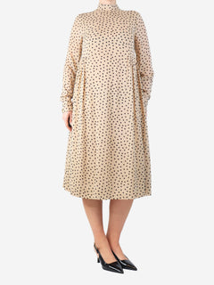 Beige polka dot midi dress - size Dresses Ganni 