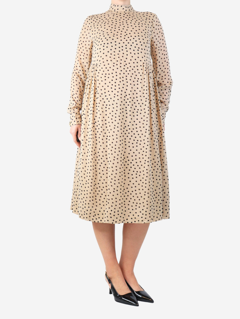 Beige polka dot midi dress - size Dresses Ganni 