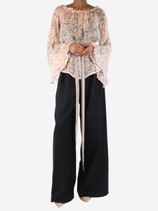 Missoni Pink sheer floral blouse - size UK 6