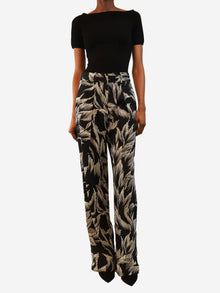 Black and white patterned trousers - size UK 8 Trousers Victoria Beckham 