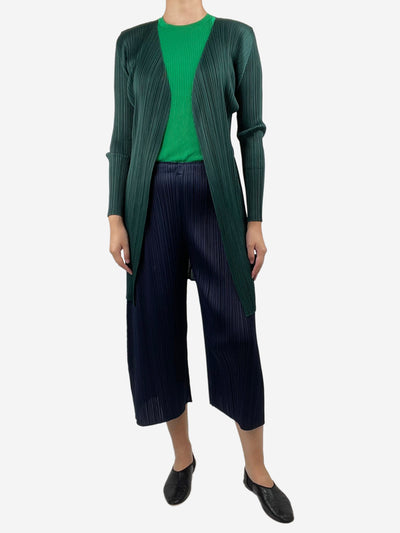 Green pleated open cardigan - size UK 10 Coats & Jackets Pleats Please 